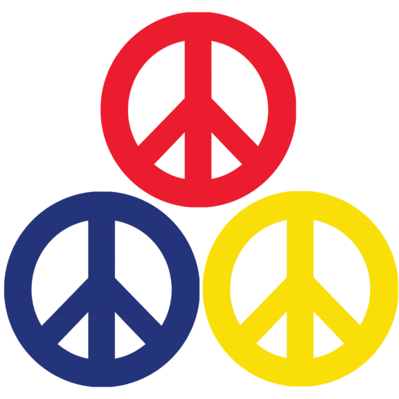 Solid Peace Sign 4 Inch Magnet