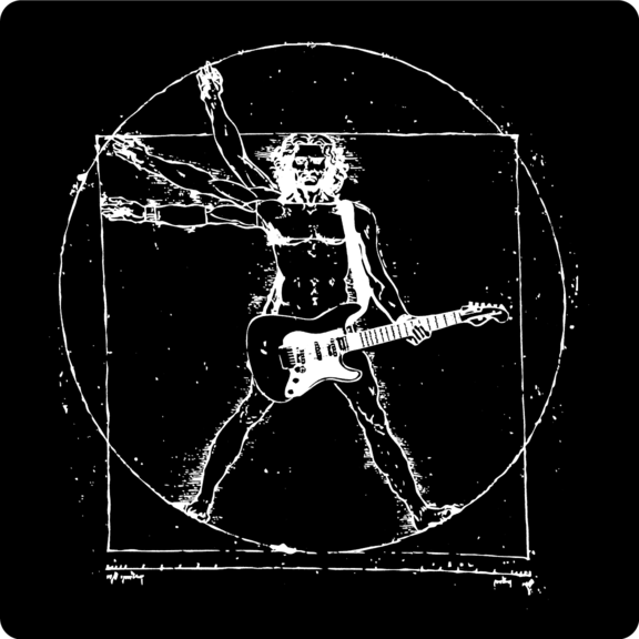 Da Vinci Guitar Man Sticker
