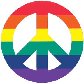 Rainbow Peace Sign 4" Magnet