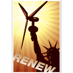 Renew Windmill Power Poster