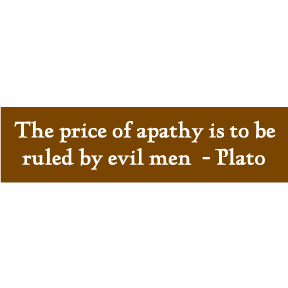 THE PRICE OF APATHY Bumper Sticker