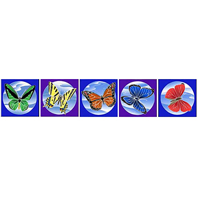 Butterfly Flags Mini Banner