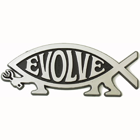 Evolve Darwin Fish Emblem / Car Plaque