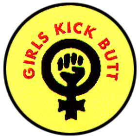 Girls Kick Butt Button