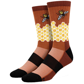 Honeycomb Bee Socks Rust Size L/XL
