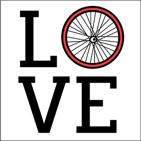 Love Bicycle Wheel Sticker