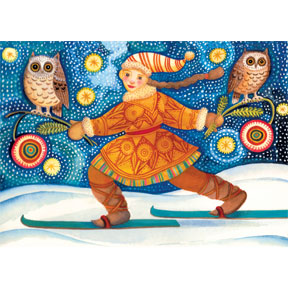 Midnight Ski 12 Note Card Set