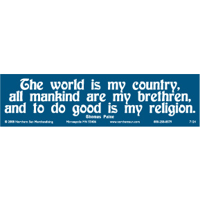 The World Is My Country Bumper Sticker
