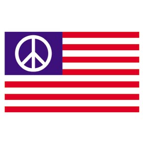 U.S. Peace Sign Flag 3' x 5'