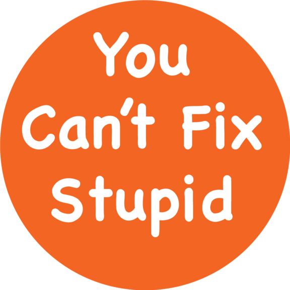You Can't Fix Stupid Button