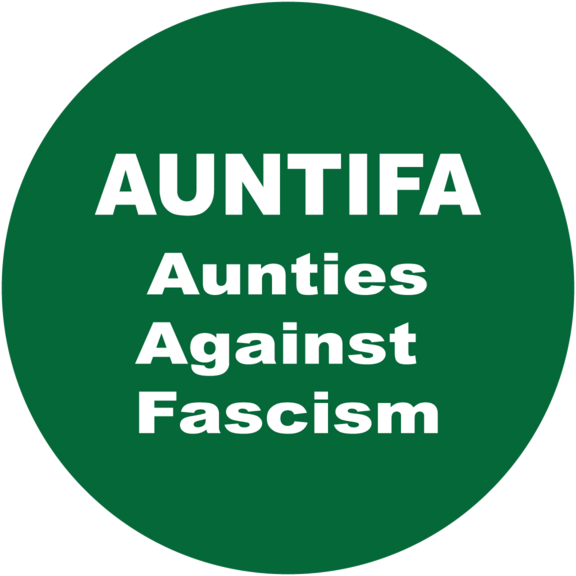 AUNTIFA Aunties Against Fascism Button