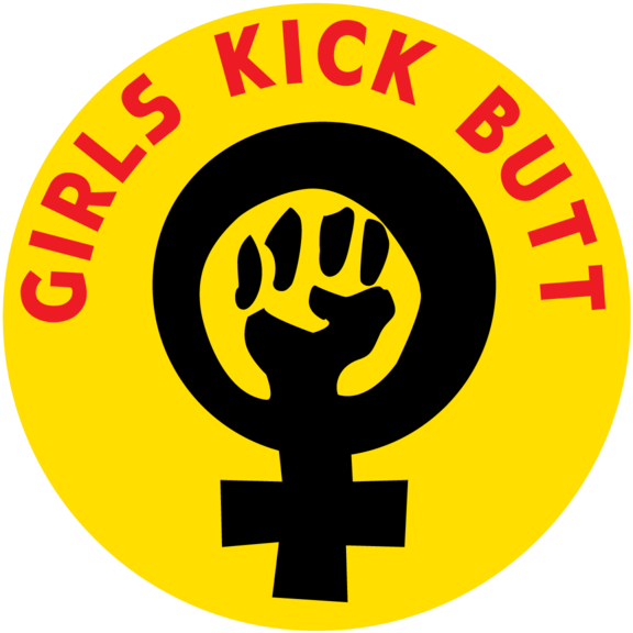 Girls Kick Butt Button