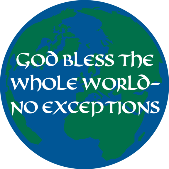 No Exceptions God Bless Button GONE