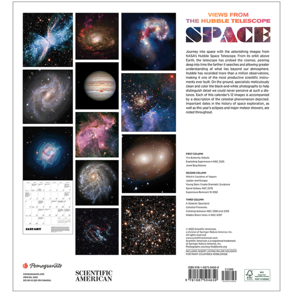 Hubble Telescope Calendar