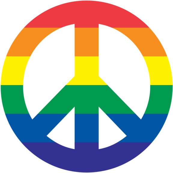 Rainbow Peace Sign 2 Inch Magnet