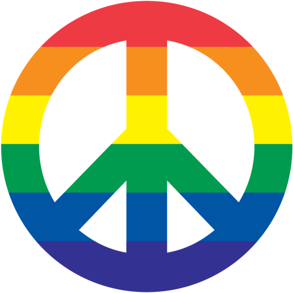 Rainbow Peace Sign 4 Inch Magnet