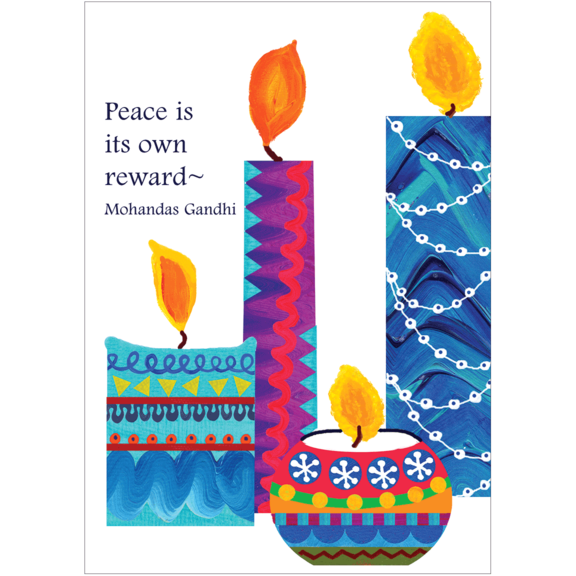 Candles Of Peace Gandhi 10 Note Card Set