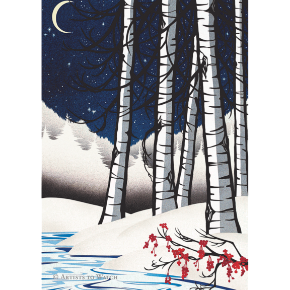 Frozen Birch 12 Note Card Set