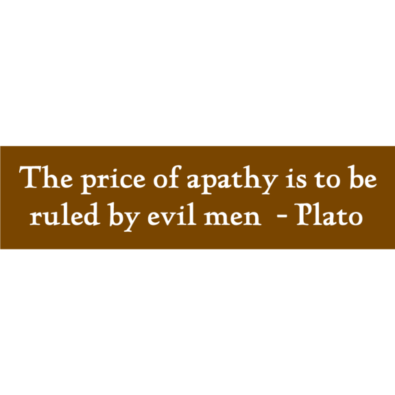 The Price Of Apathy Plato Bumper Sticker
