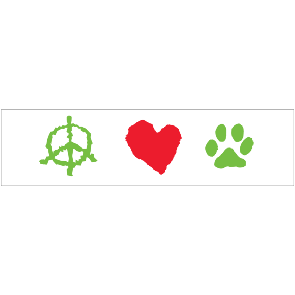 Peace Love Paws Bumper Sticker