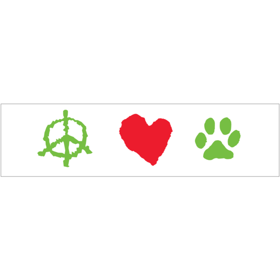 Download Peace Love Paws Bumper Sticker