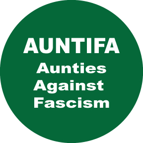 AUNTIFA Aunties Against Fascism Button