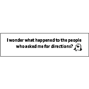 Asked For Directions Bumper Sticker