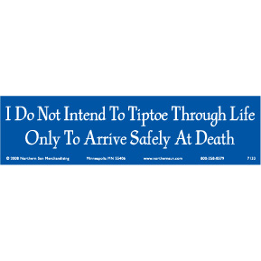 I Do Not Intend To Tiptoe Bumper Sticker