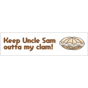 Keep Uncle Sam Outta My Clam Bumper Sticker