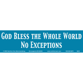 No Exceptions God Bless Bumper Sticker GONE