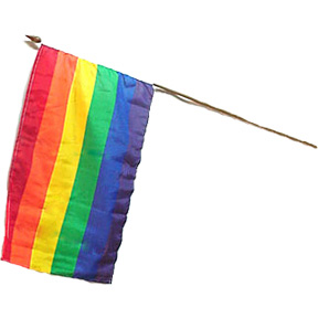 Rainbow Pride Flag on a Stick