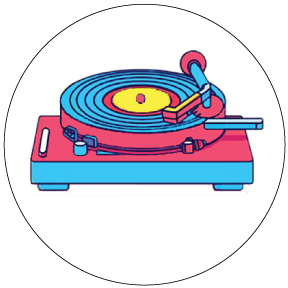 Record Turntable Button