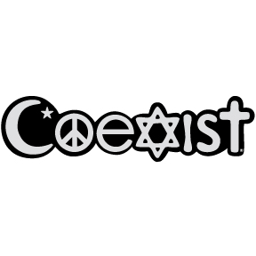 Religions Coexist Car Plaque Emblem GONE