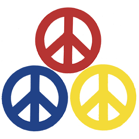 Solid Peace Sign 4 Inch Magnet