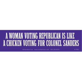 Woman Voting Republican Bumper Sticker