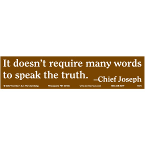 Words Chief Joseph Bumper Sticker