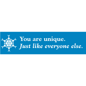 You Are Unique Bumper Sticker
