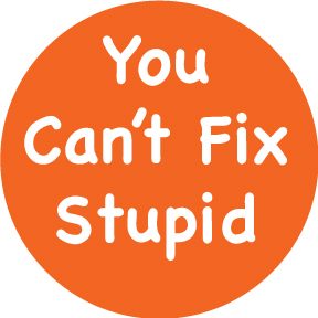 You Can't Fix Stupid Button